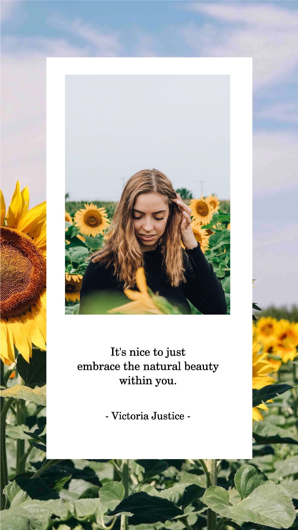 Sunflower Field Inspirational Quote Poster