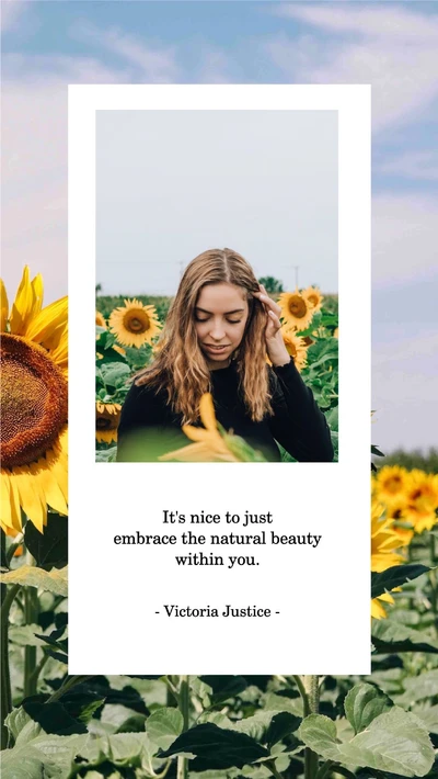 Template Sunflower Field Inspirational Quote Poster