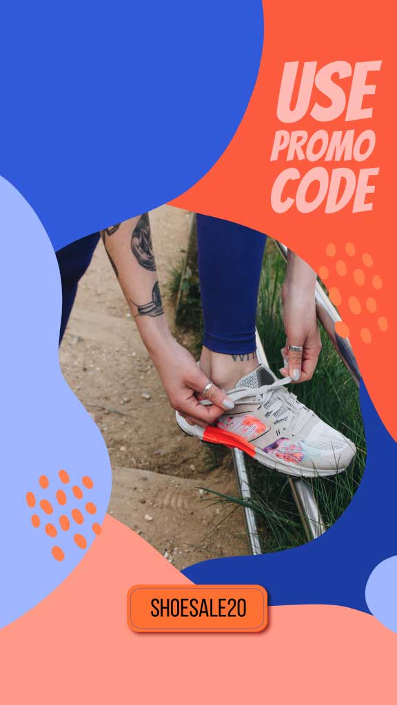 Trendy Blue Orange Sneaker Sale Ad