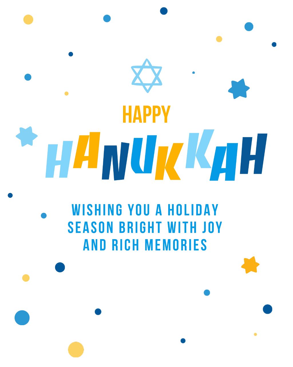 Happy Hanukkah Celebration Poster in Blue