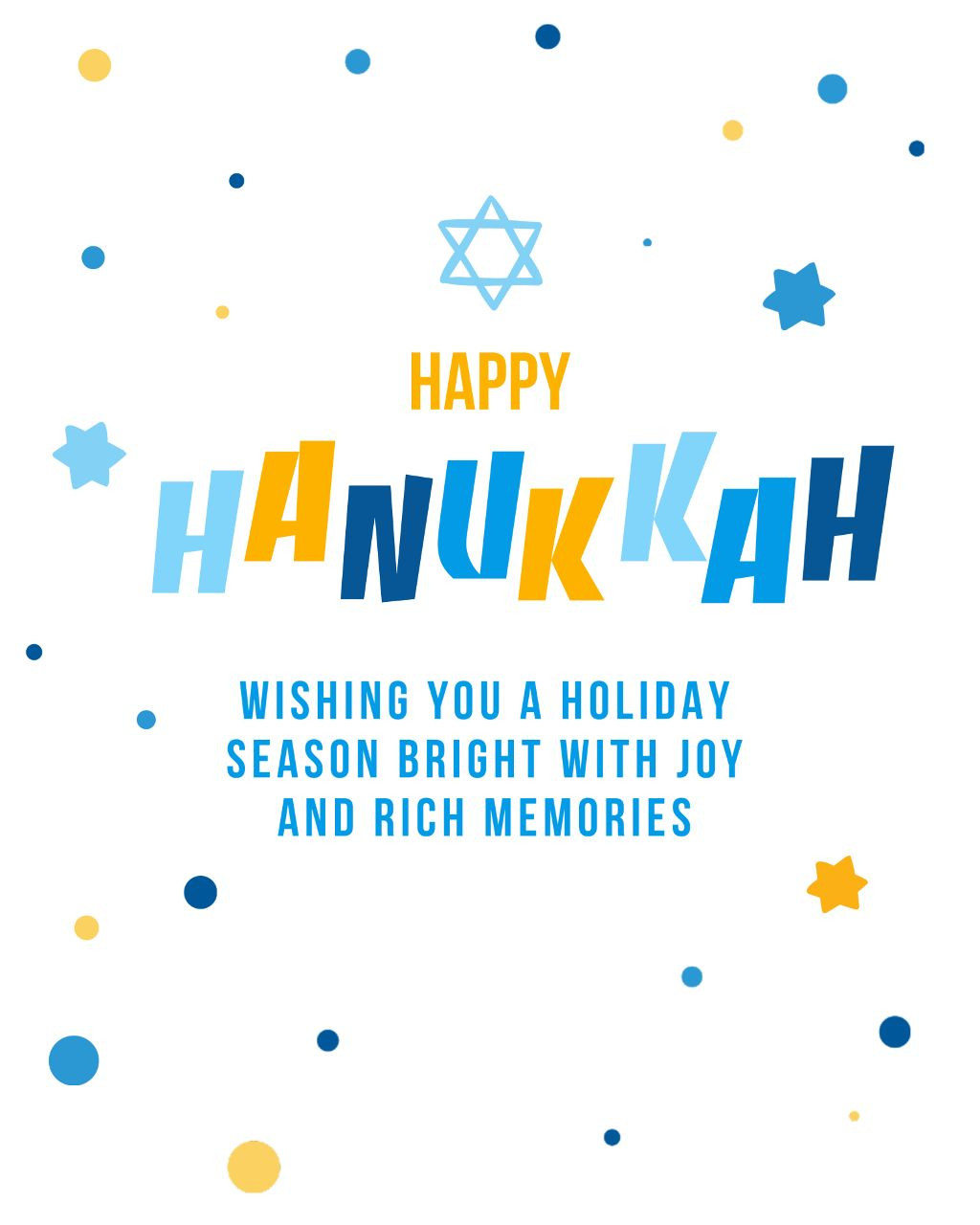 Template Happy Hanukkah Celebration Poster in Blue