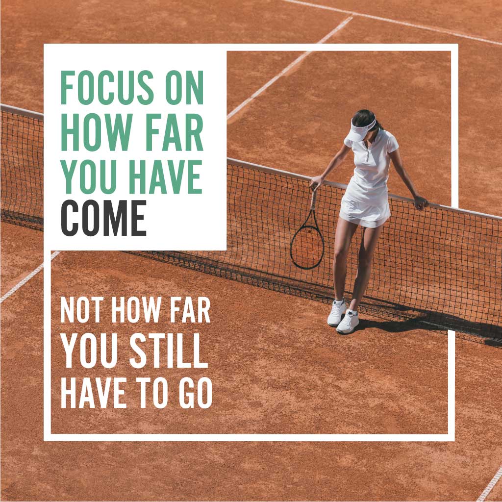 Motivational Tennis Player Poster Design in Earth Tones