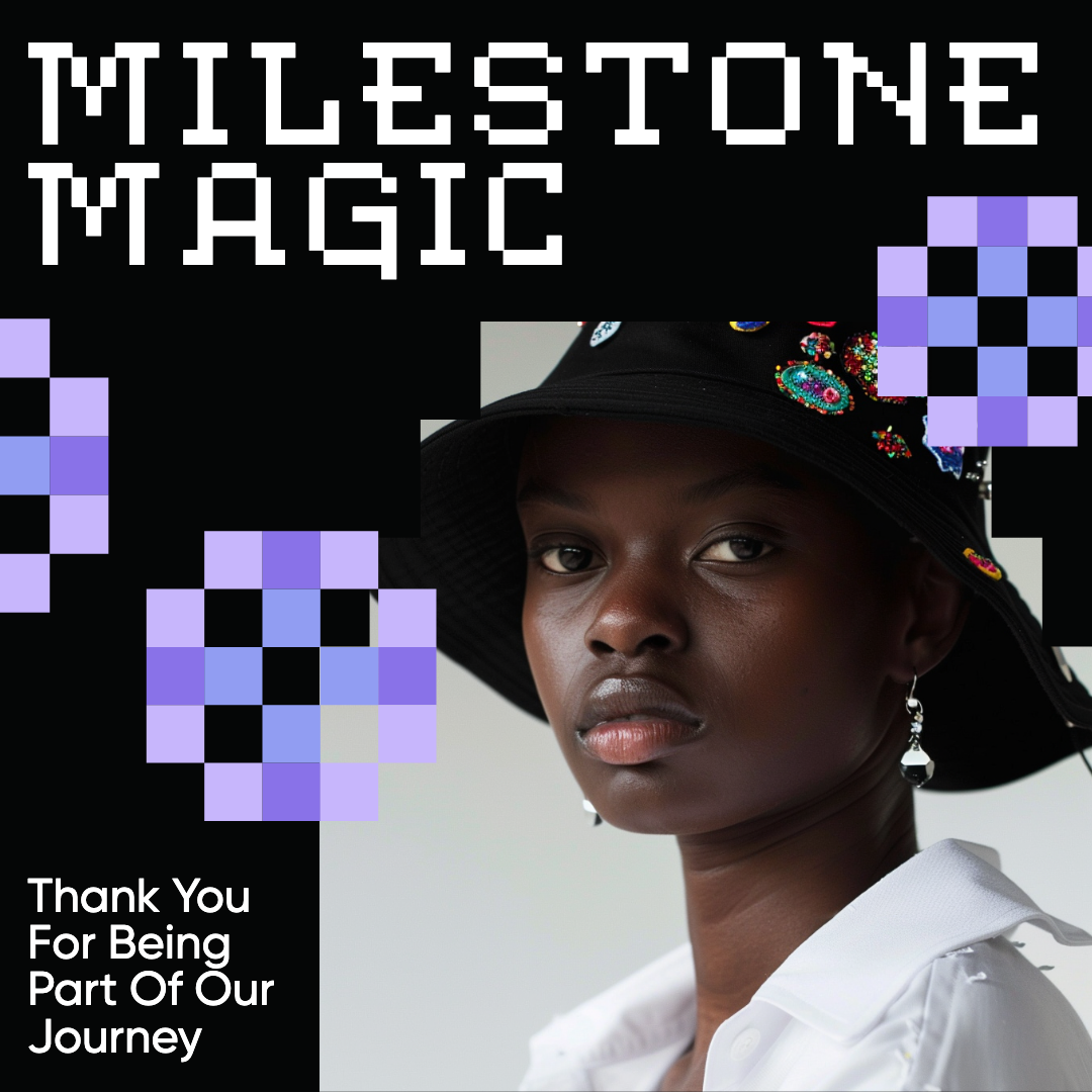 Black and Purple Instagram Post Milestone Magic