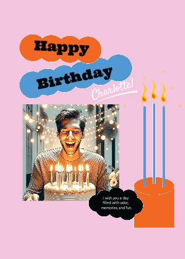 Cheerful Blue and Orange Birthday Post Template