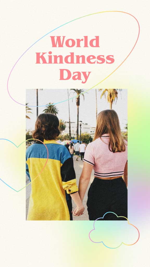 World Kindness Day Social Media Poster Yellow Pink