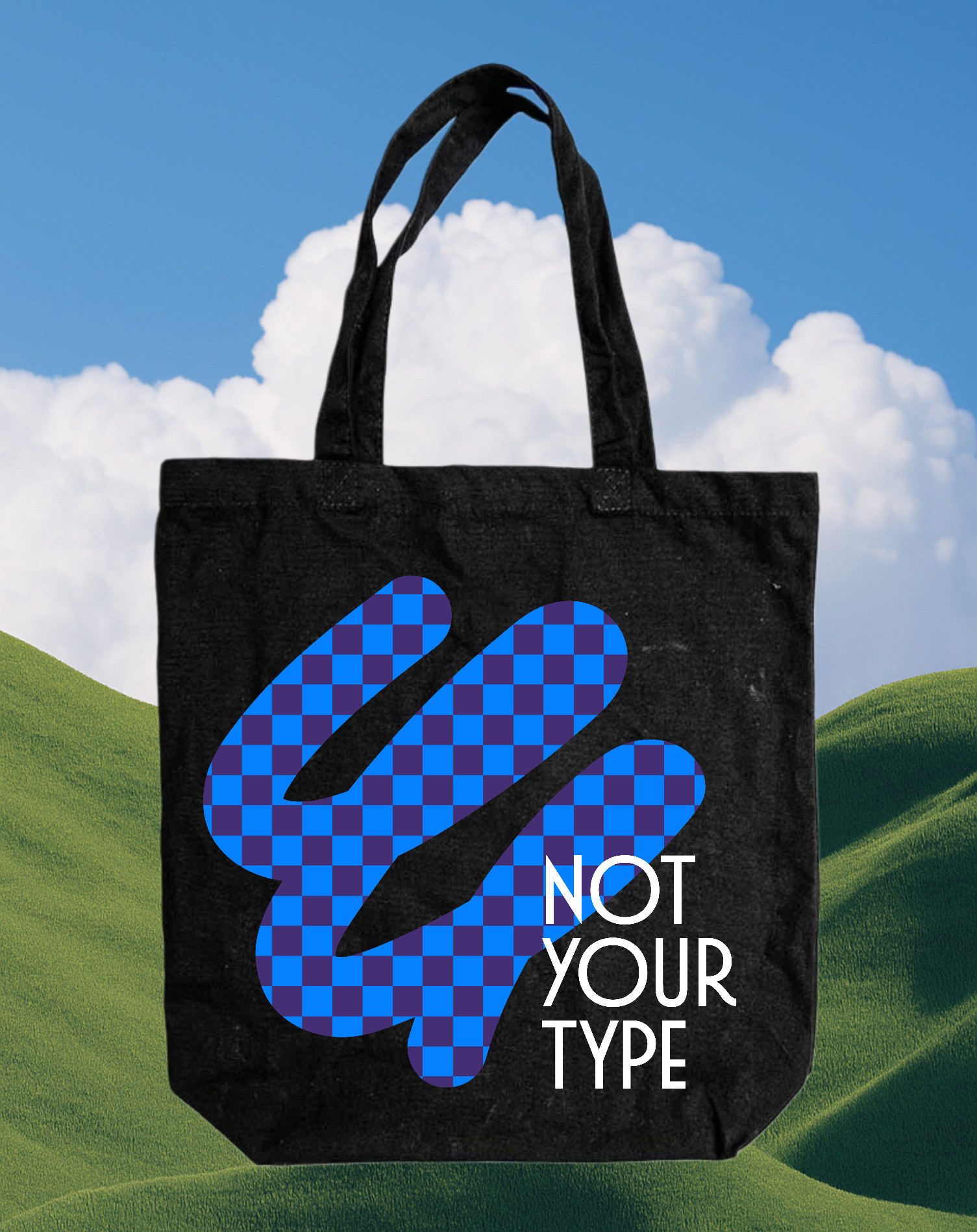Template Bold Blue Style Tote Bag Design