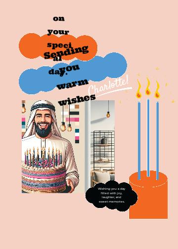 Cheerful Blue and Orange Birthday Post Template