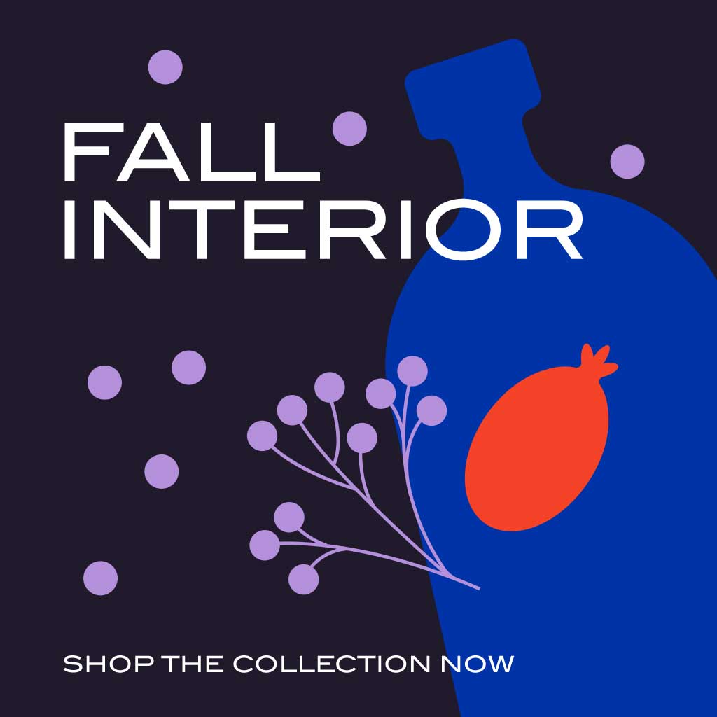 Autumn Home Decor Ad Poster in Blue and Purple