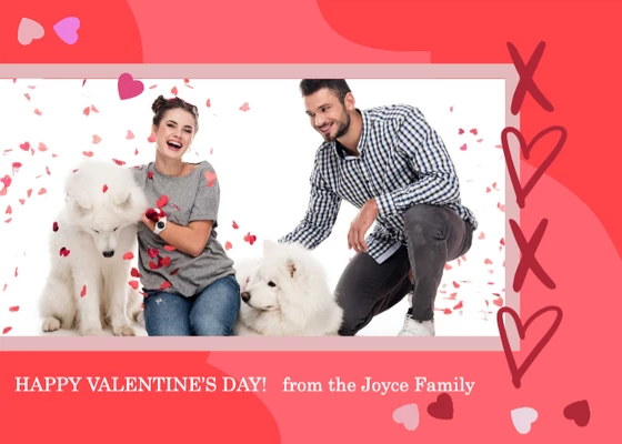 Template Cheerful Valentine's Day Family Greeting Post