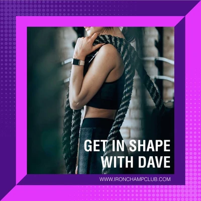 Template Sleek Fitness Ad with Purple Highlights