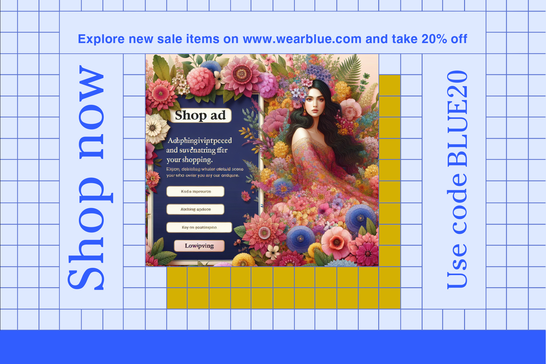 Vibrant Blue and Yellow Sale Ad Poster