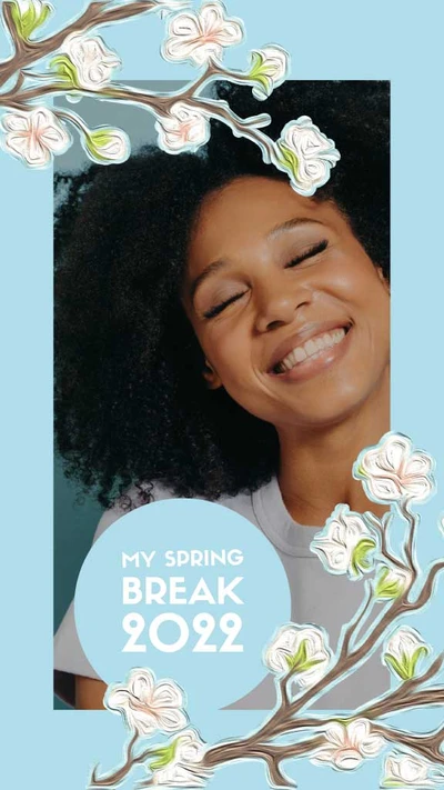 Template Chic Sky Blue Spring Break Post Template