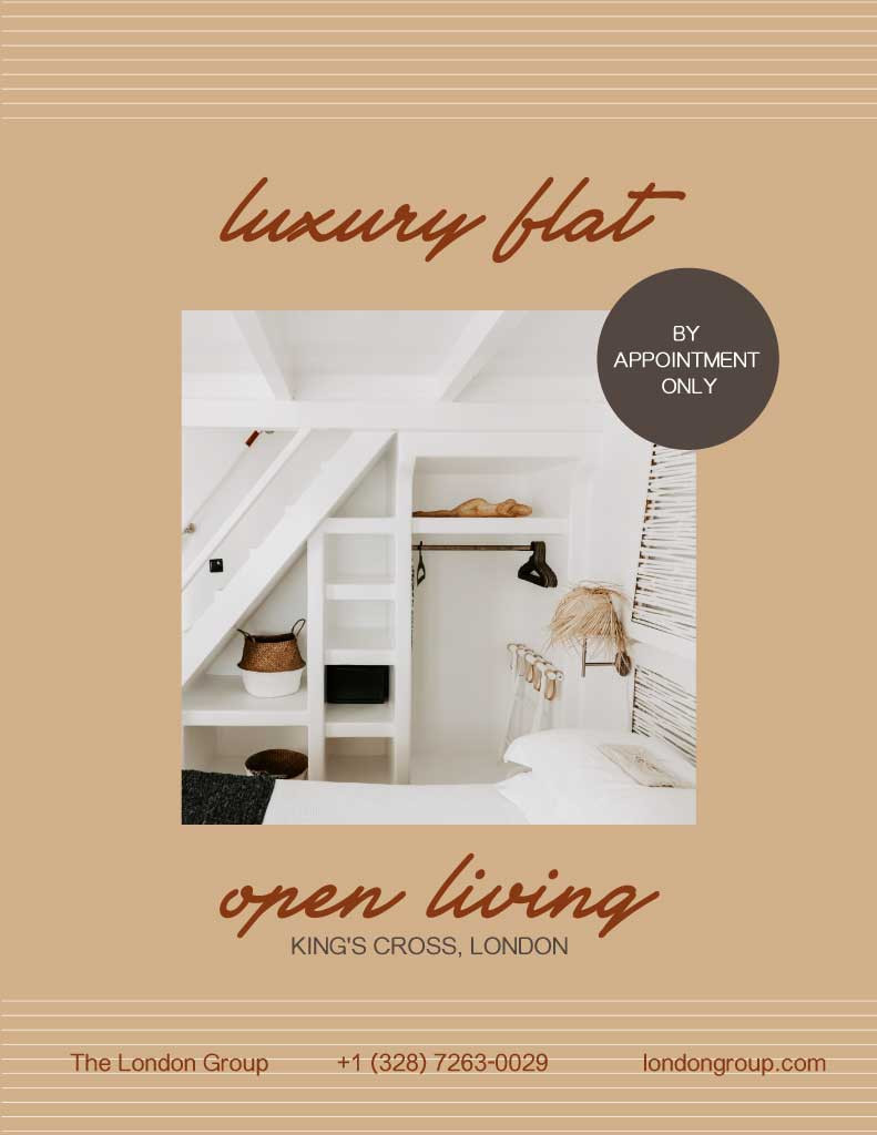 Template Elegant Beige Luxury Flat Advertisement Poster