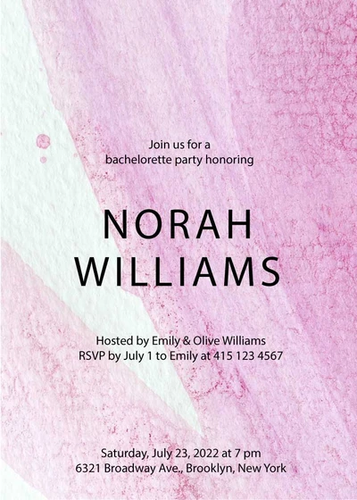 Template Elegant Pink Bachelorette Party Invitation Post