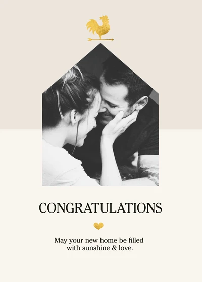 Template Elegant Beige New Home Congratulations Poster