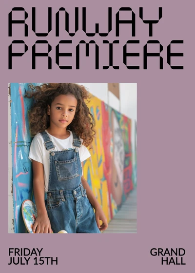 Template Vibrant Lavender Runway Premiere Invitation Poster