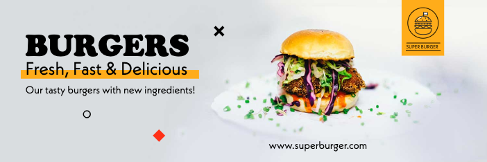 Mouthwatering Burger Ad Template in Orange and White