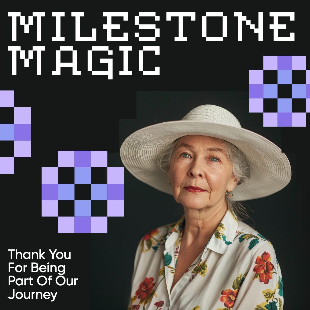 Milestone Magic Appreciation Instagram-Square Post Black Purple