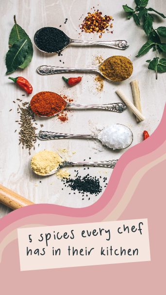 Elegant Spice Selection Poster in Beige and Pink