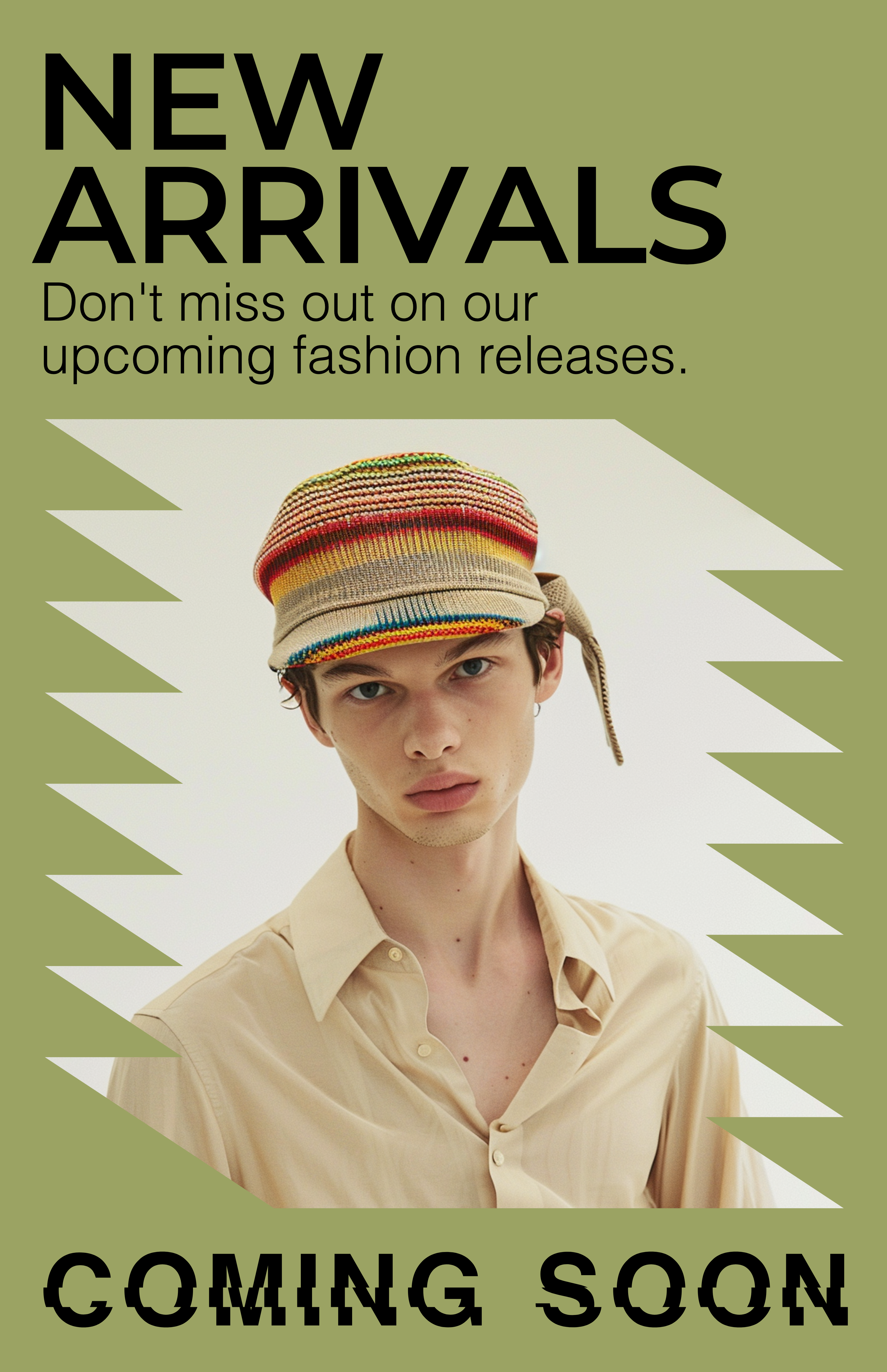 Template Trendy New Arrivals Poster in Olive Green