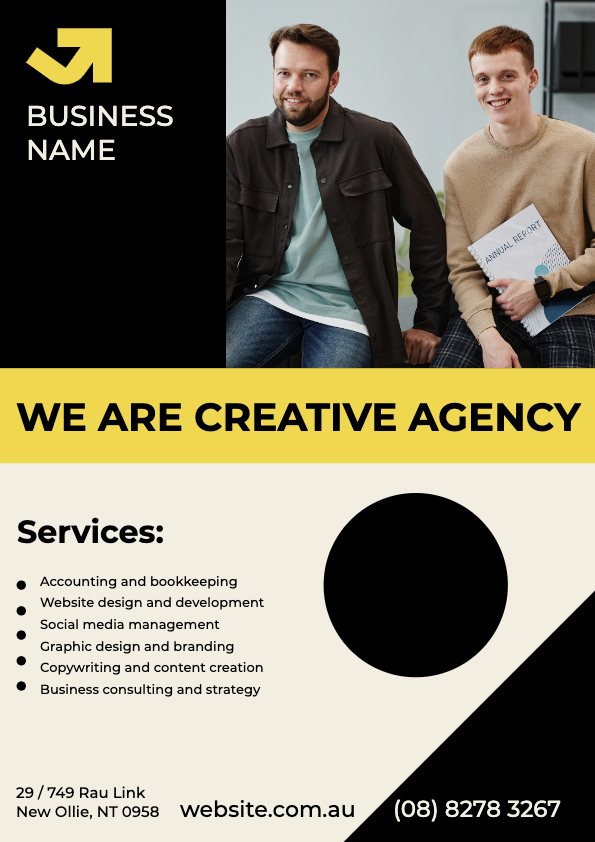 Vibrant Yellow Creative Agency Poster Design