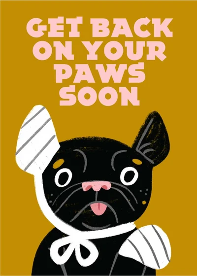 Template Cheerful Get Well Soon Poster with Orange Black Palette