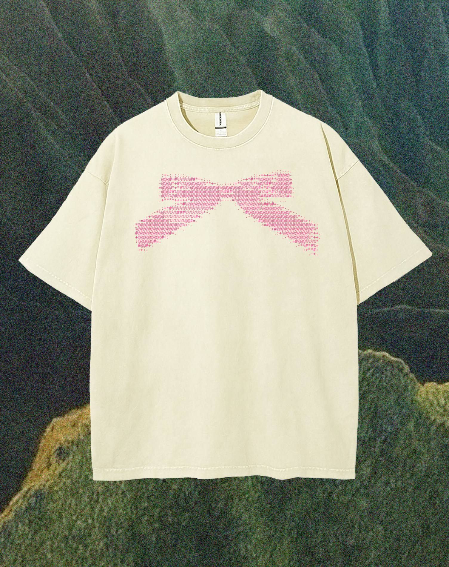 Template Beige T-Shirt Design With Pink Bow