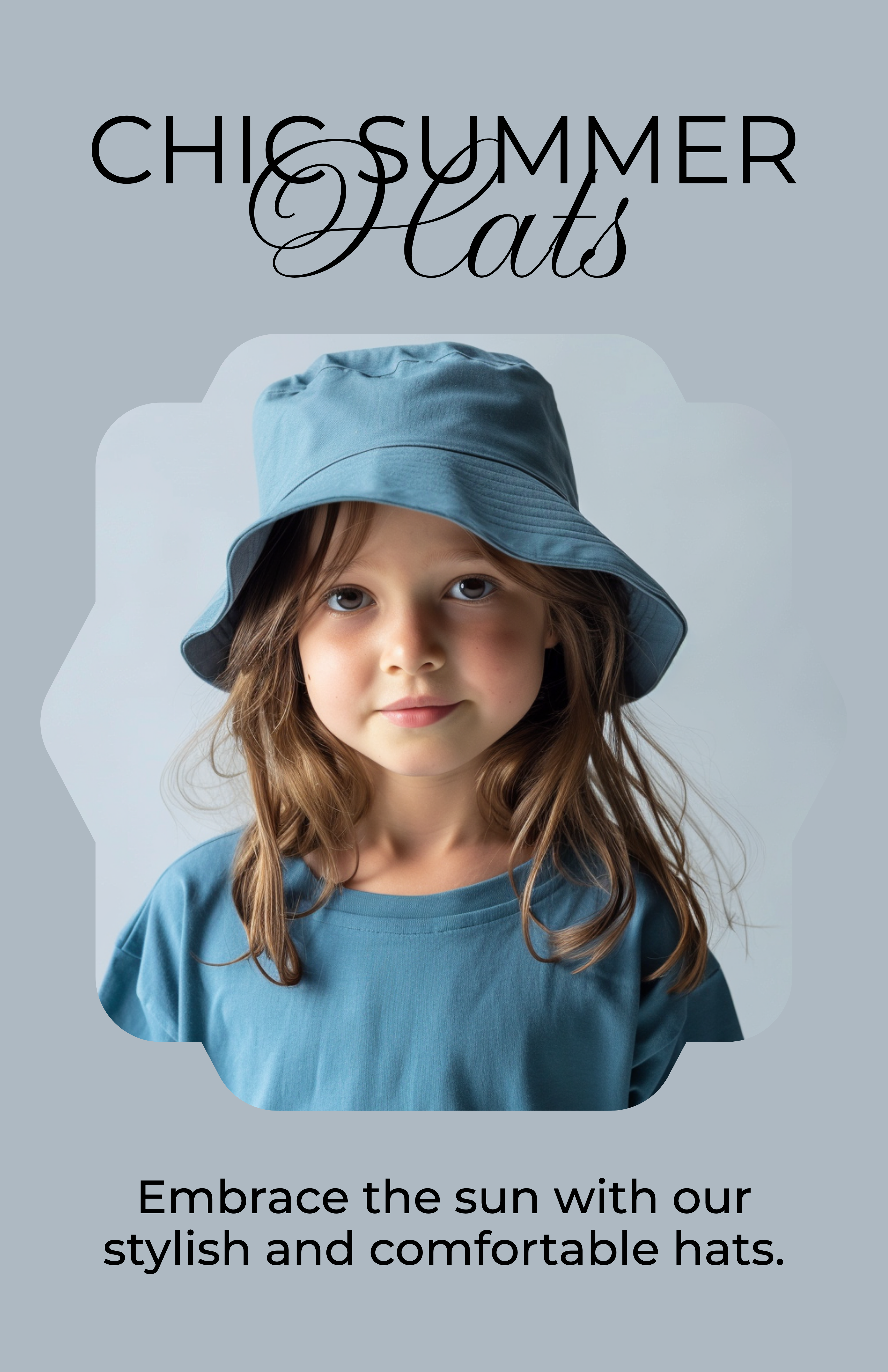 Template Chic Blue Summer Hats Poster Design