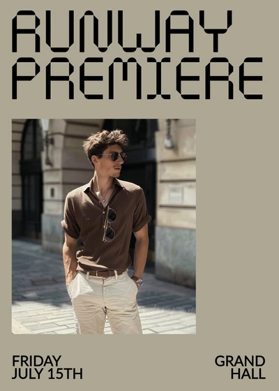 Stylish Runway Premiere Invitation in Brown