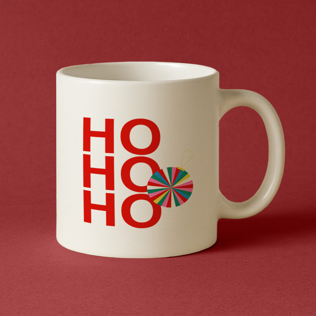 Template Cheerful Red and White Holiday Mug Design