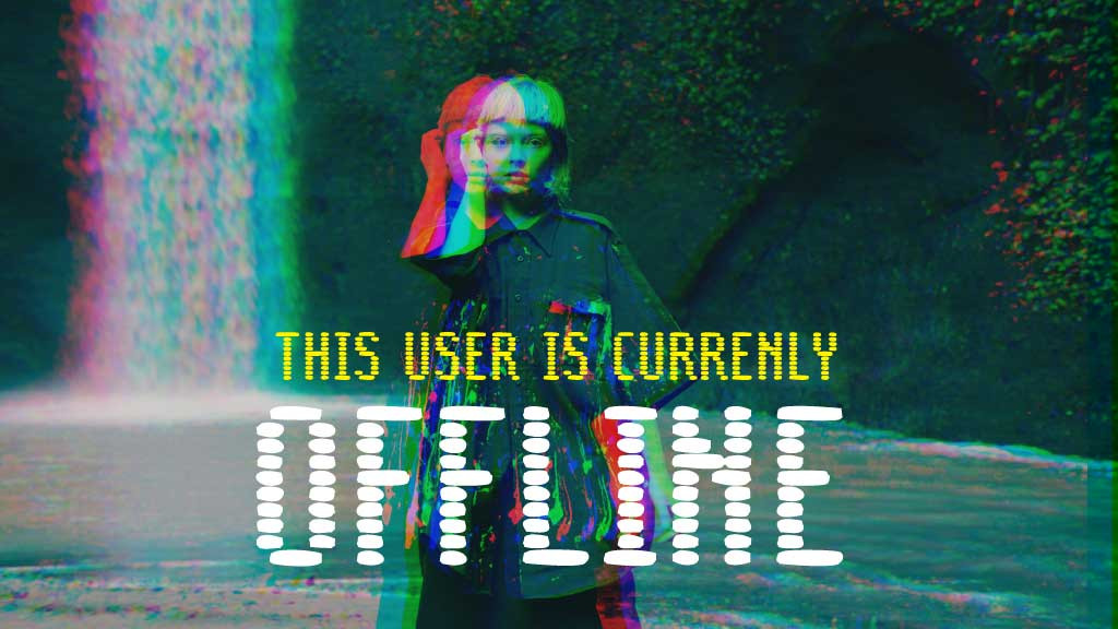 Template Glitchy Offline Notice Post with Teal Overtones
