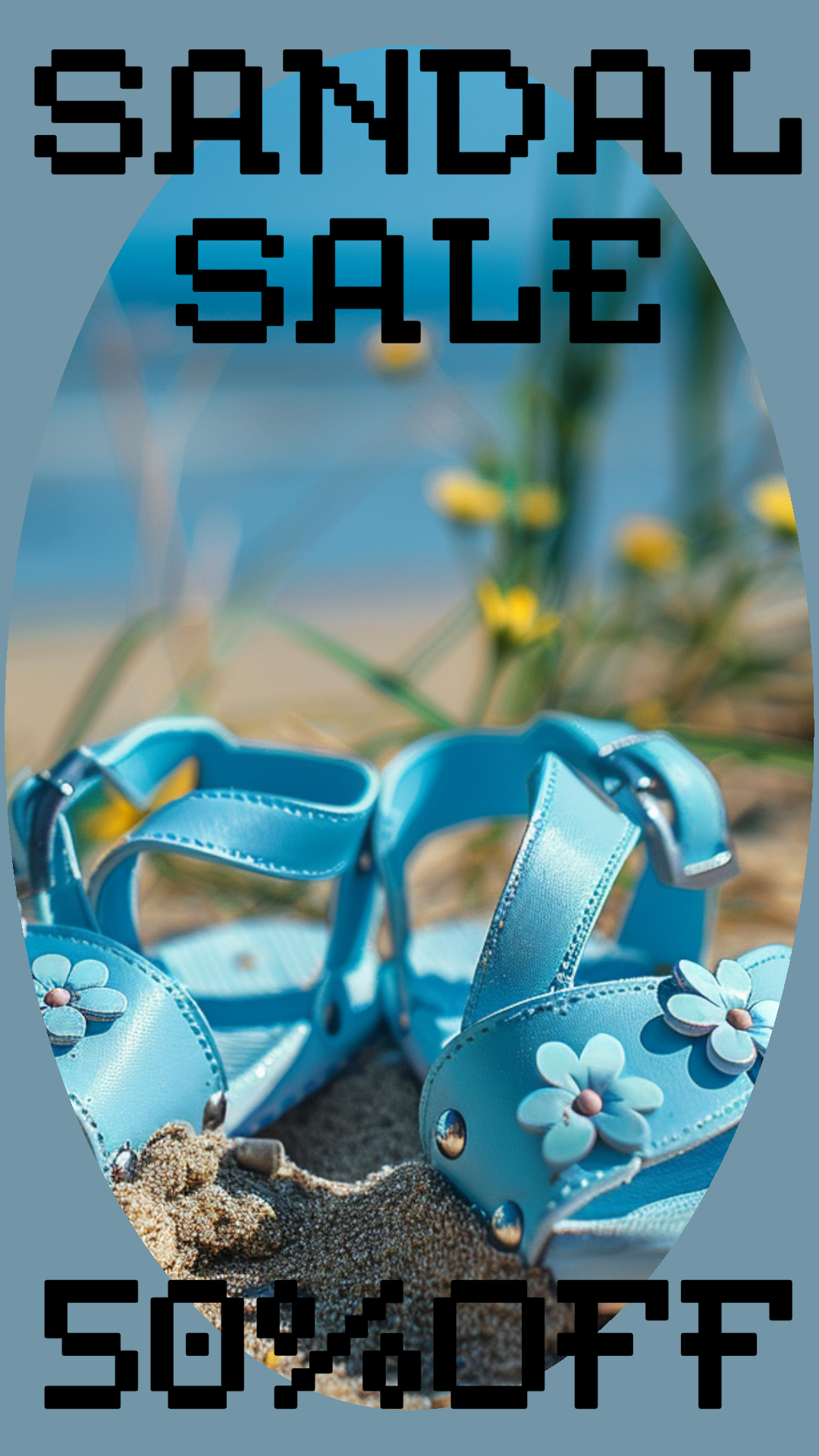 Template Summer Sandal Sale Instagram-Story in Blue