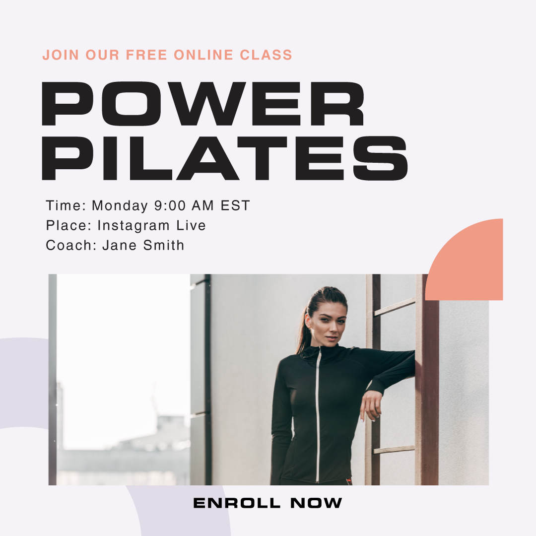 Template Energize Your Morning with Power Pilates Poster