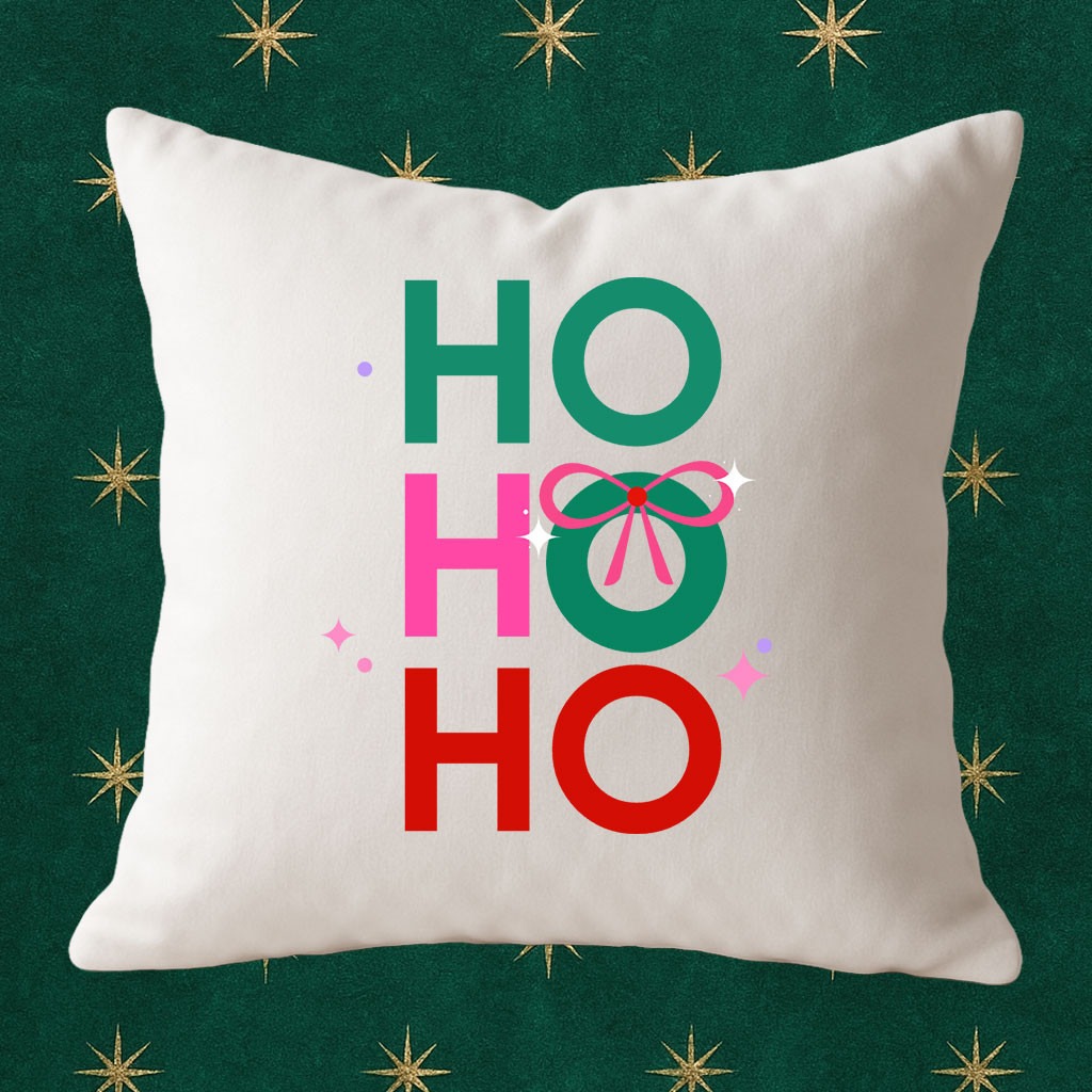 Template Merry Green and Red Holiday Pillow-Case