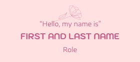 Elegant Pink Name Tag Template Design