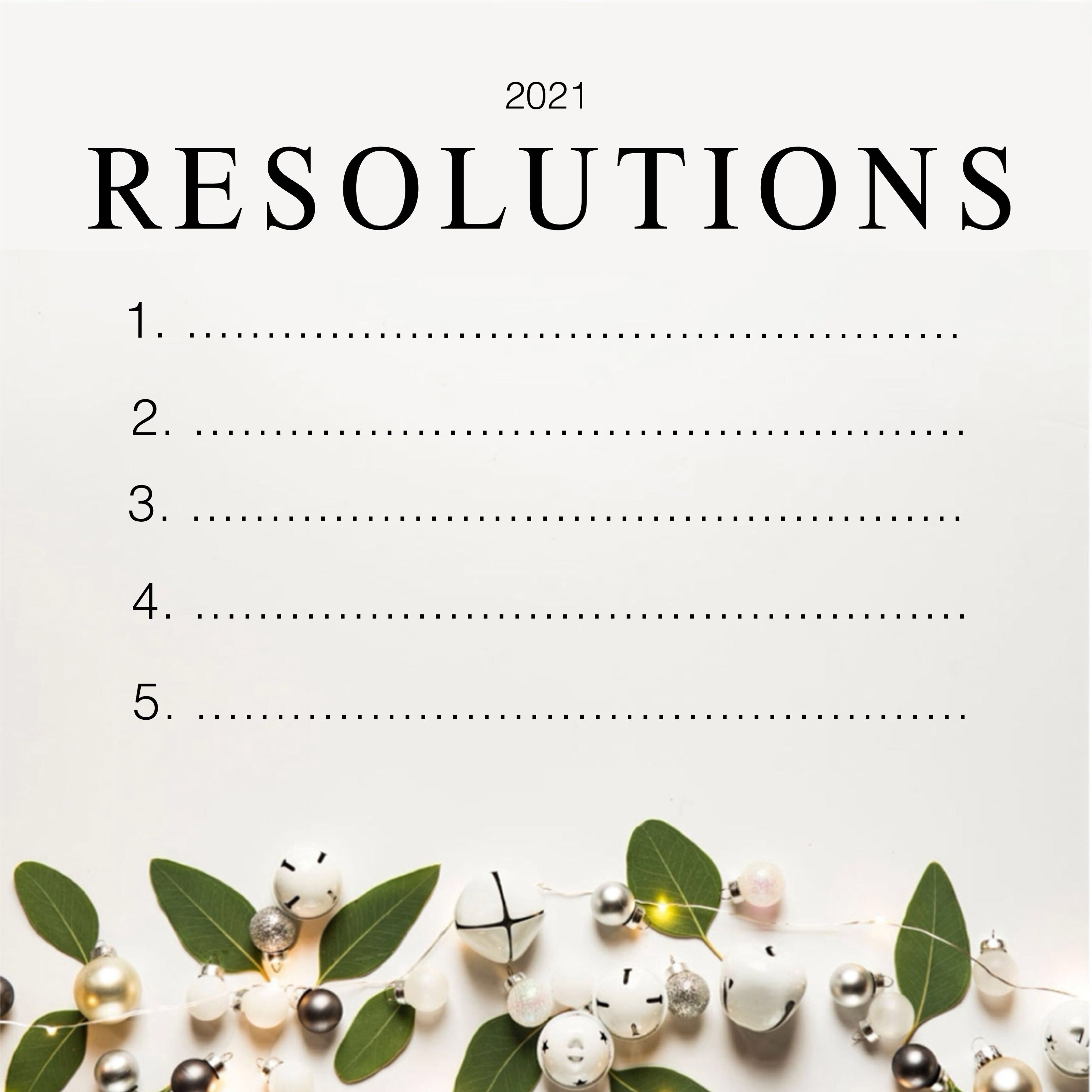 Elegant New Year Resolutions List Poster White