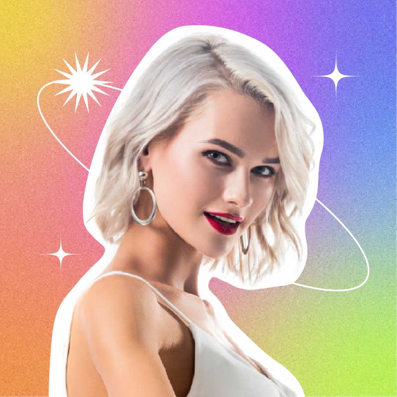 Radiant Beauty Poster with Vibrant Rainbow Colors