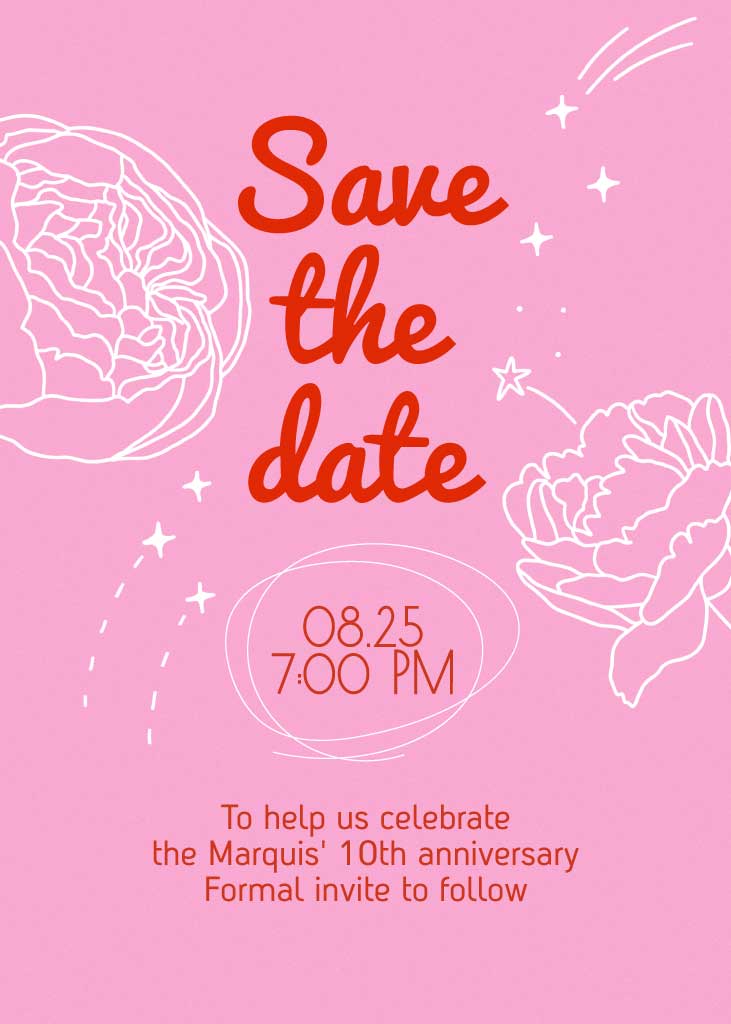 Elegant Pink Save the Date Voucher Design