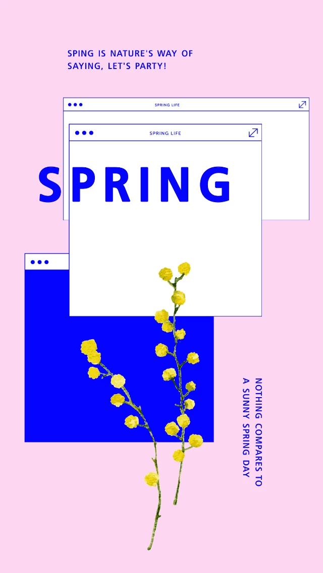 Vibrant Spring Celebration Blue Pink Poster