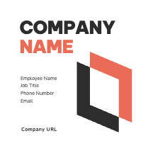 Sleek Black and Coral Business Card Template