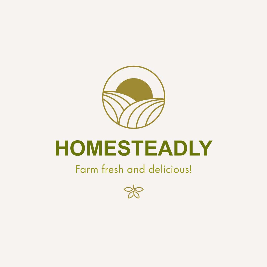 Template Green Gold Homesteadly Brand Logo Poster
