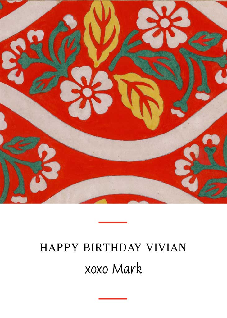 Vibrant Red Floral Birthday Card Template