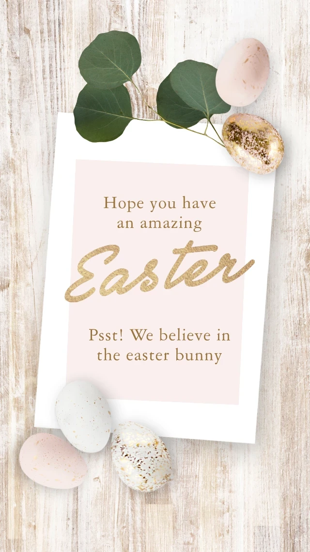 Template Chic Pink Easter Greetings Post Template