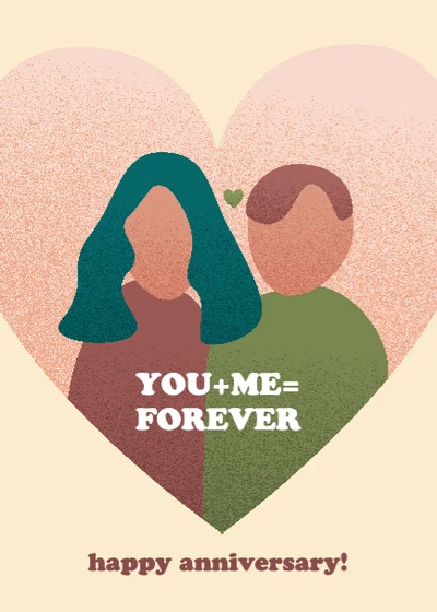 Template Romantic Green and Pink Anniversary Poster