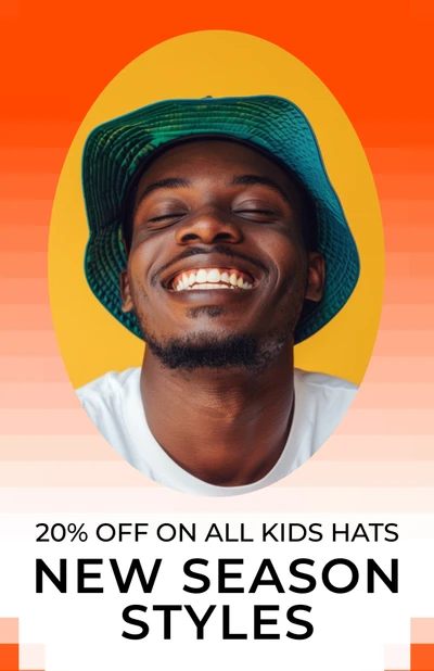 Bright Orange Summer Hat Sale Poster