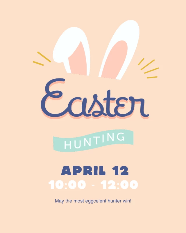 Peachy Pink Easter Egg Hunt Poster