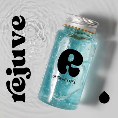 Template Aqua Blue Shower Gel Ad Template