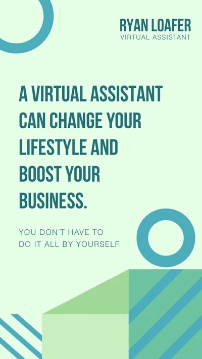 Template Sleek Teal Virtual Assistant Ad Design