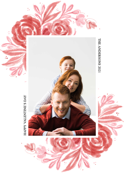 Warm Family Valentine's Day Postcard Design