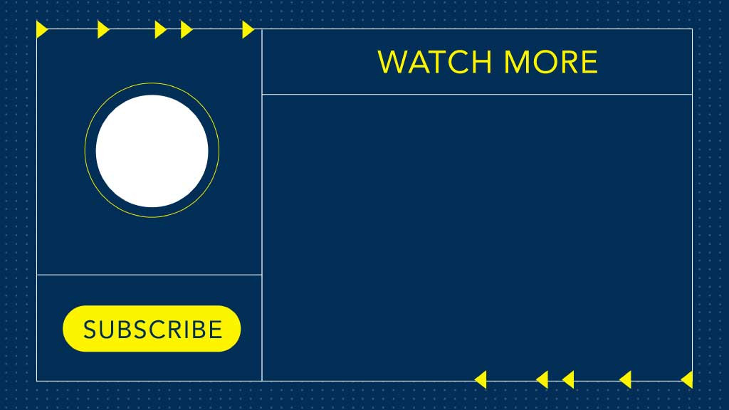 Template Navy Blue and Yellow Video CTA Post